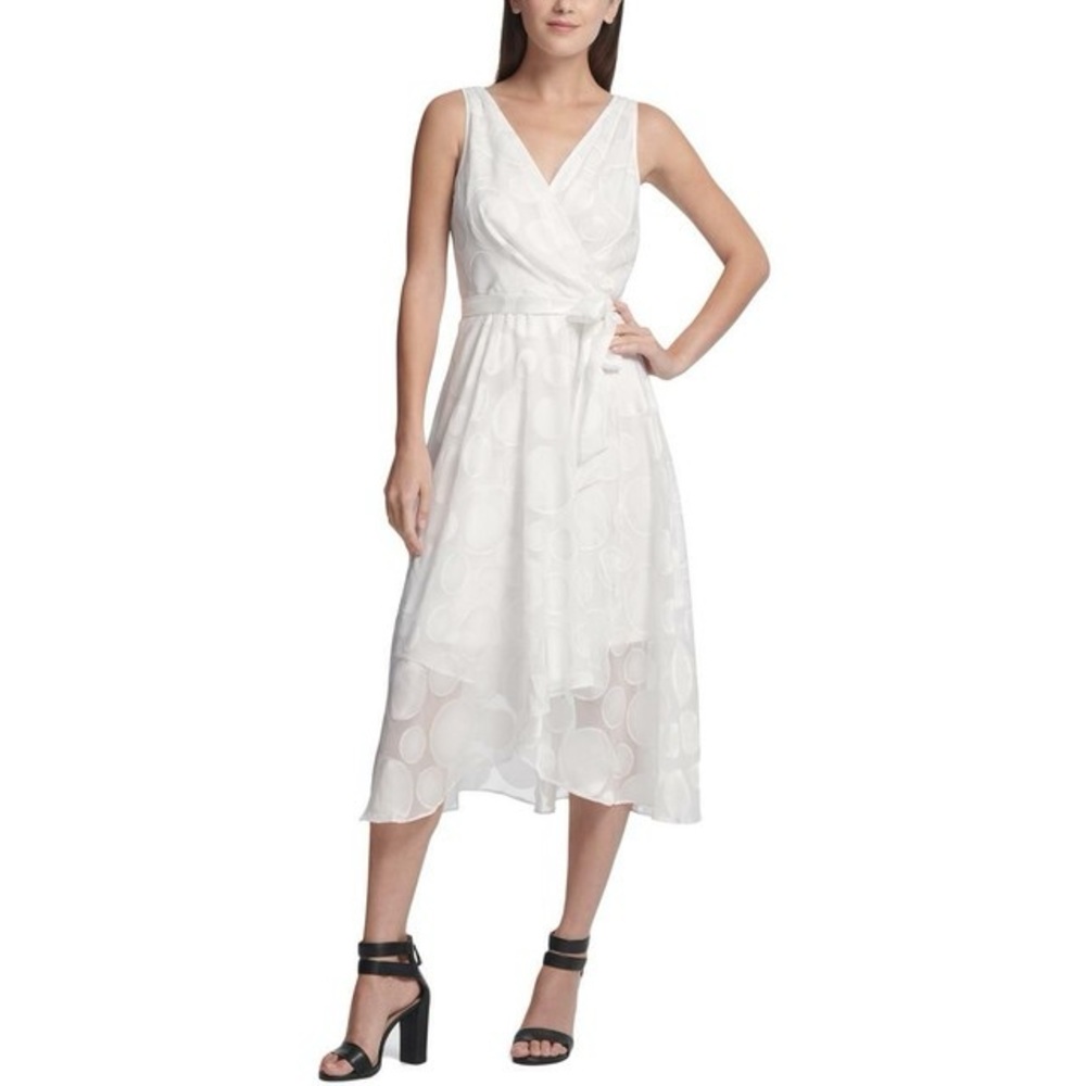 NWT DKNY Chiffon Asymmetrical Wrap Dress